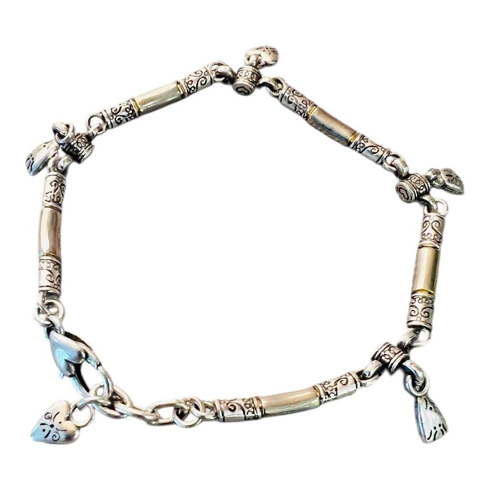 Brighton sterling silver charm bracelet 7 1/2”